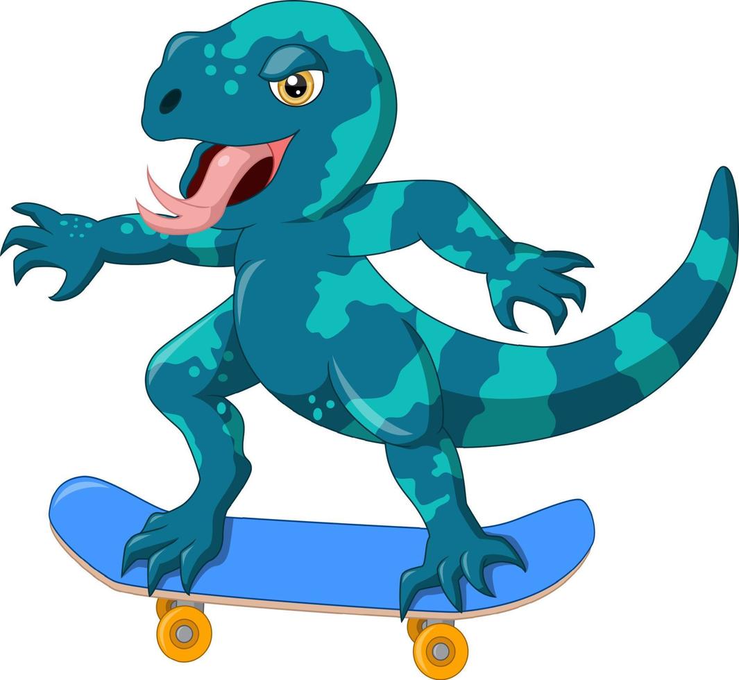 süßer Tigersalamander, der Skateboard fährt vektor