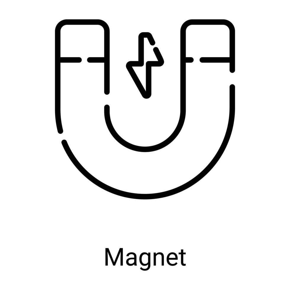magnetism linje ikonen isolerad på vit bakgrund vektor