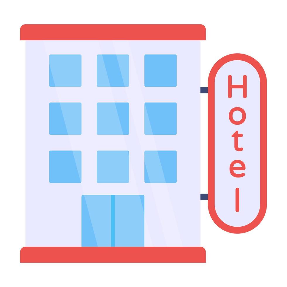 ein farbiges Design-Icon-Hotelgebäude vektor