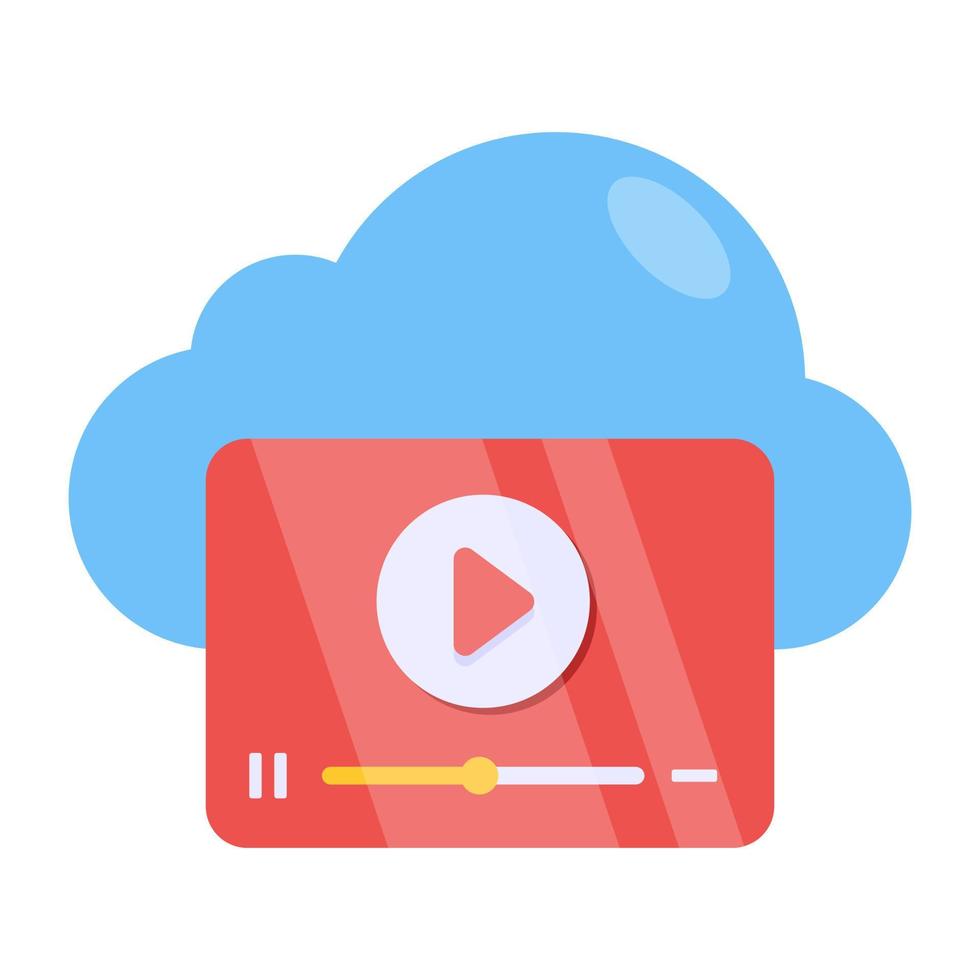 Bearbeitbare Designikone des Cloud-Videos vektor