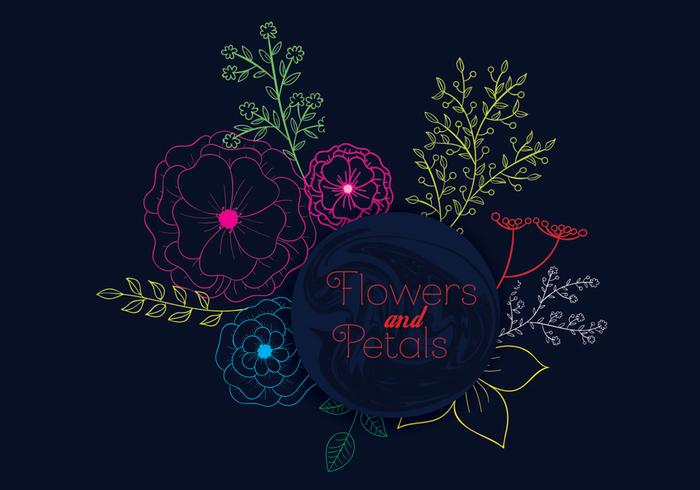 Blumen und Blütenblätter vektor