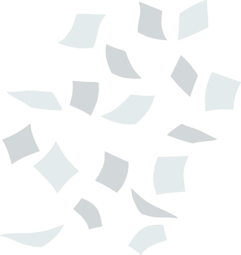 flygande dokument i vitt papper. elementet att arbeta med bokstäver på en vit bakgrund. tecknad platt illustration. lämnade kontorssoporna vektor