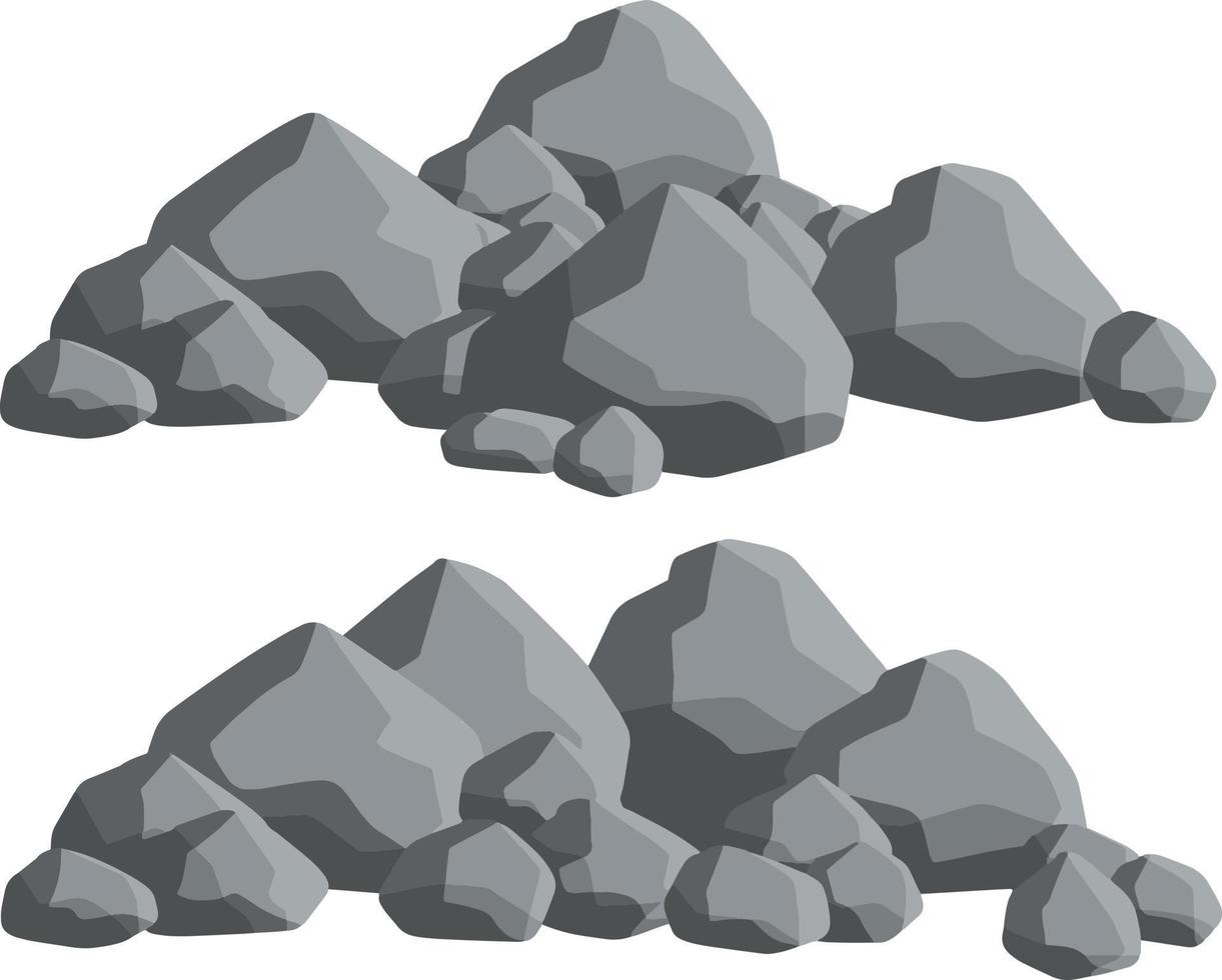 uppsättning av grå granitstenar av olika former vektor