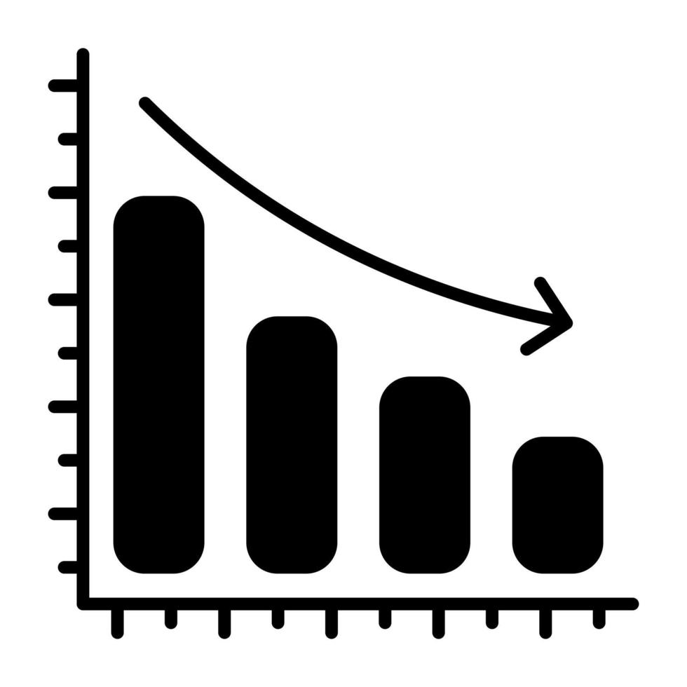 Einzigartiges Design-Symbol des Verlustdiagramms vektor