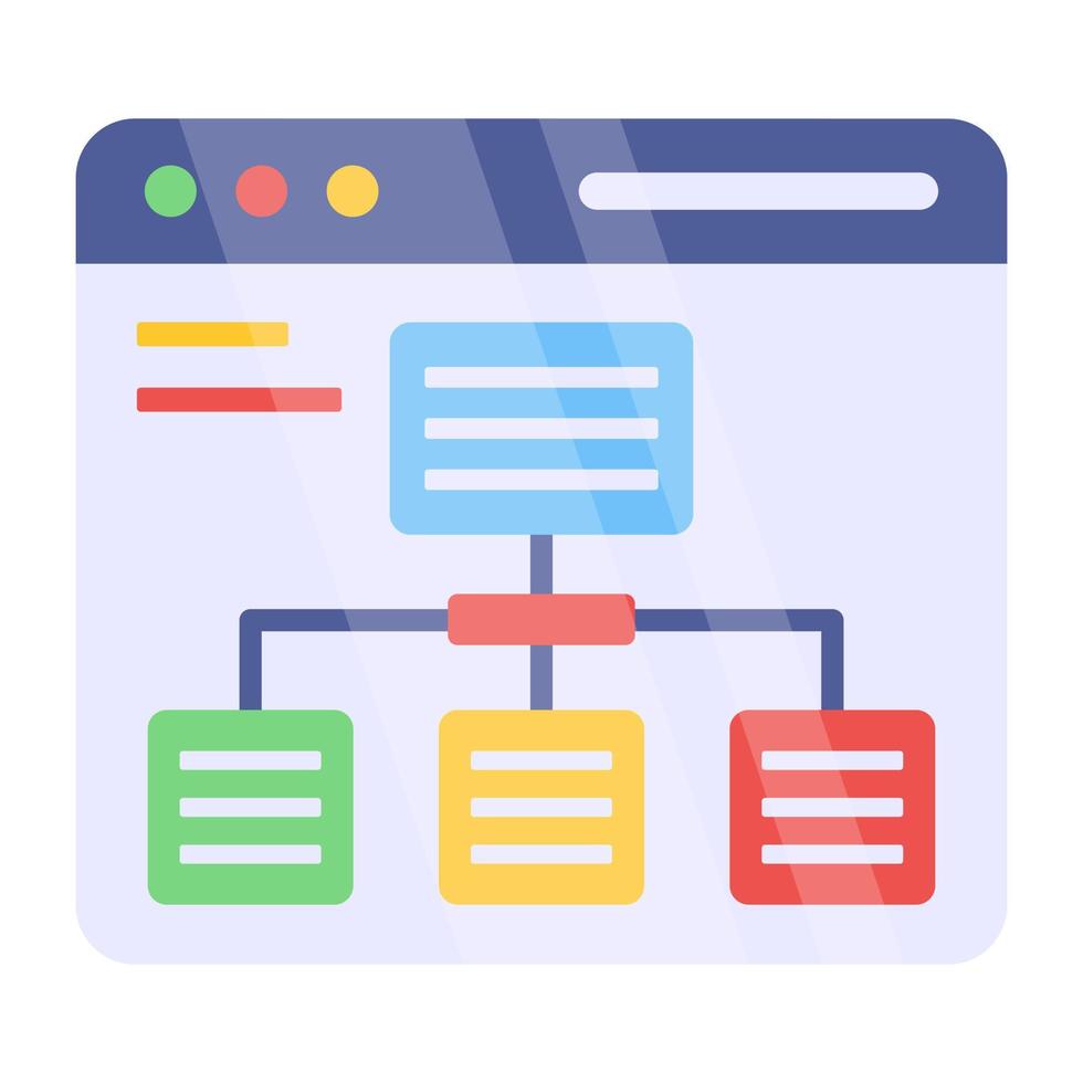 perfekt designikon för webbhierarki vektor