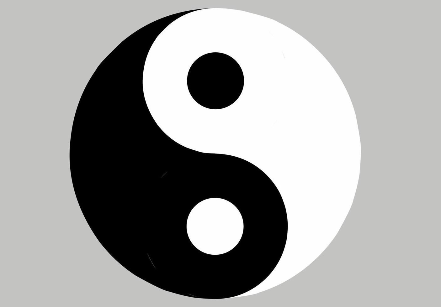 Yin-Yang-Zeichen isoliert auf grauem Hintergrund vektor