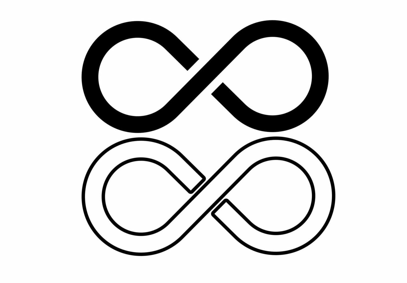 Infinity-Icon-Set isoliert auf weißem Hintergrund vektor