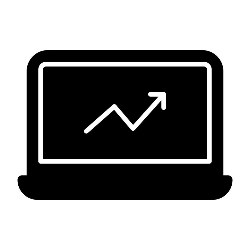 tillväxt diagram ikon, online graf redigerbara vektor