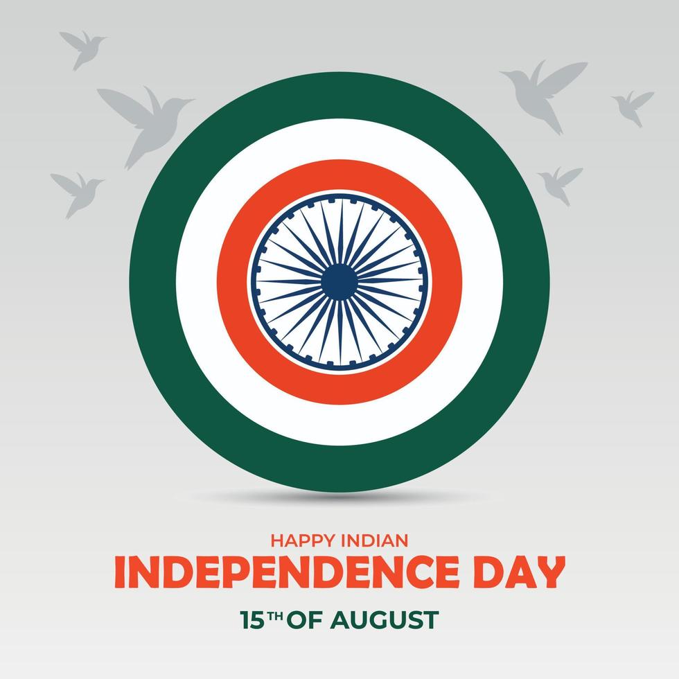 15 augusti indiska självständighetsdagen inläggsdesign för sociala medier vektor