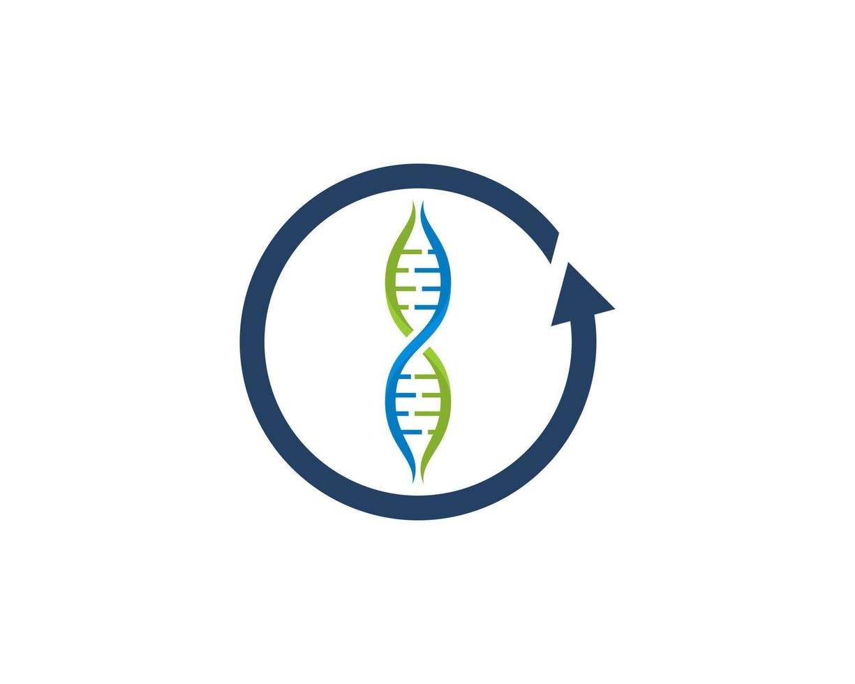 dna-helix im pfeilrotationslogo vektor