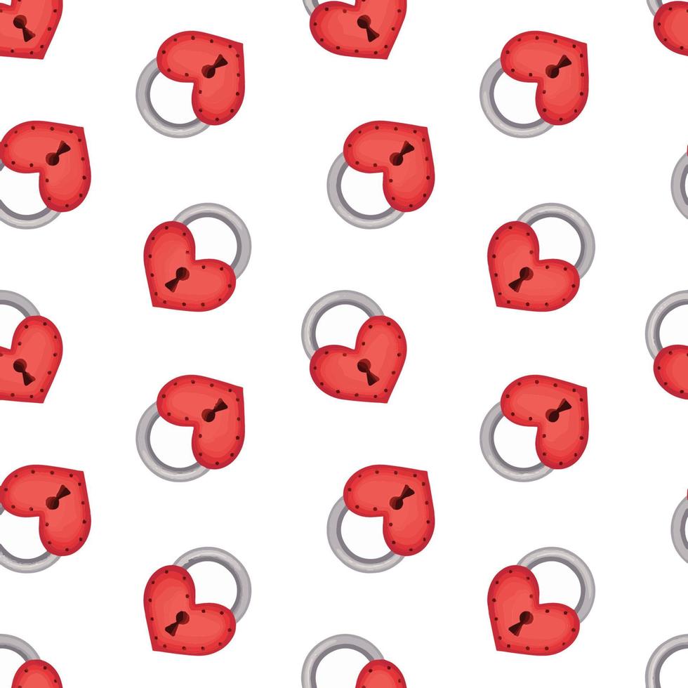 seamless mönster av röda lås med hjärtan vektor