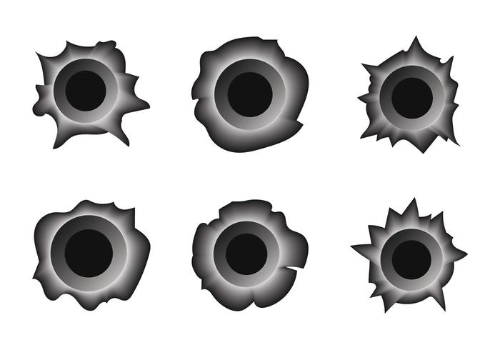 Gratis Bullet Hole Metal Vector Set