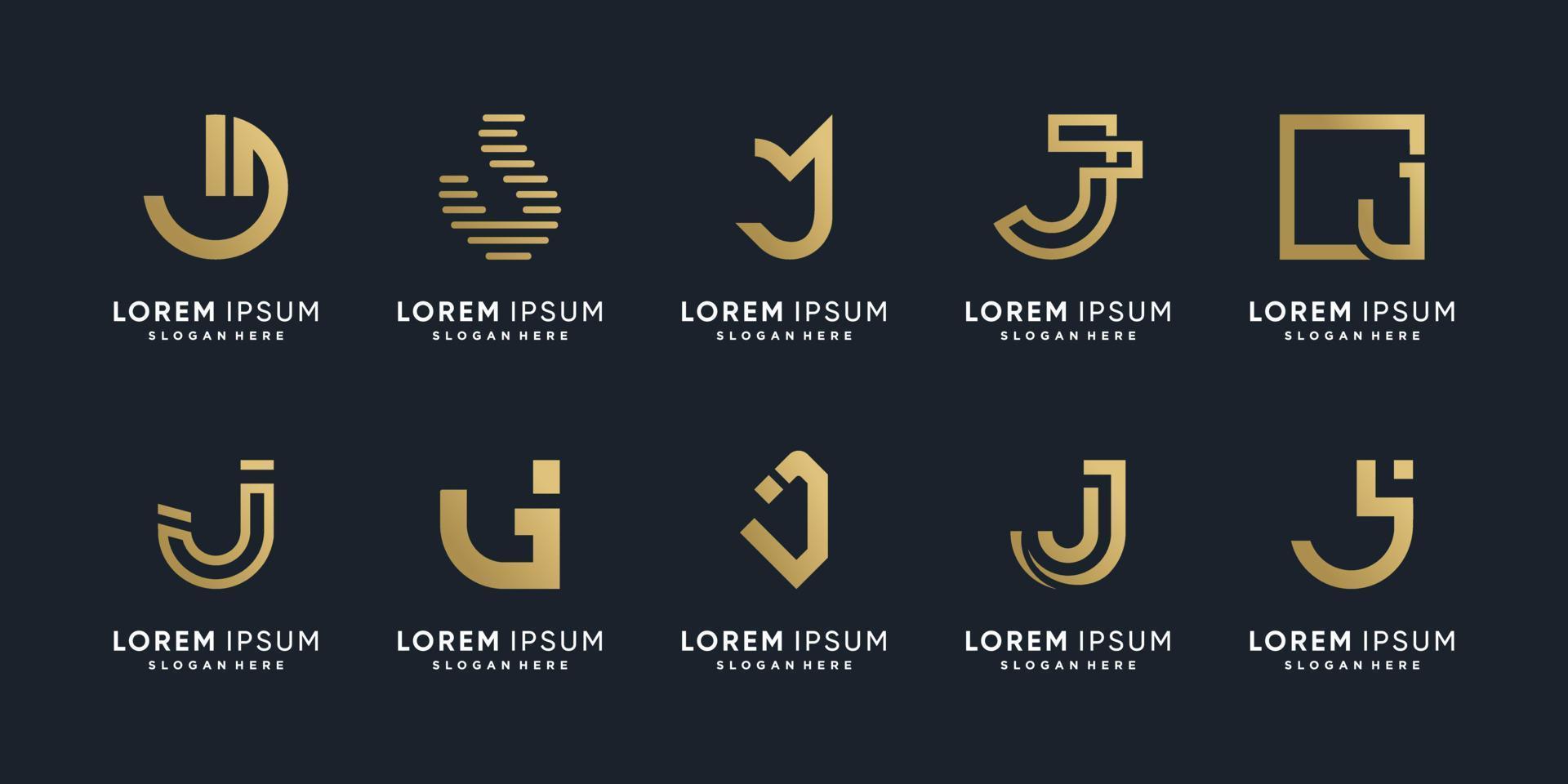 bokstaven j vektor ikon logotyp design med kreativ unik stil premium vektor