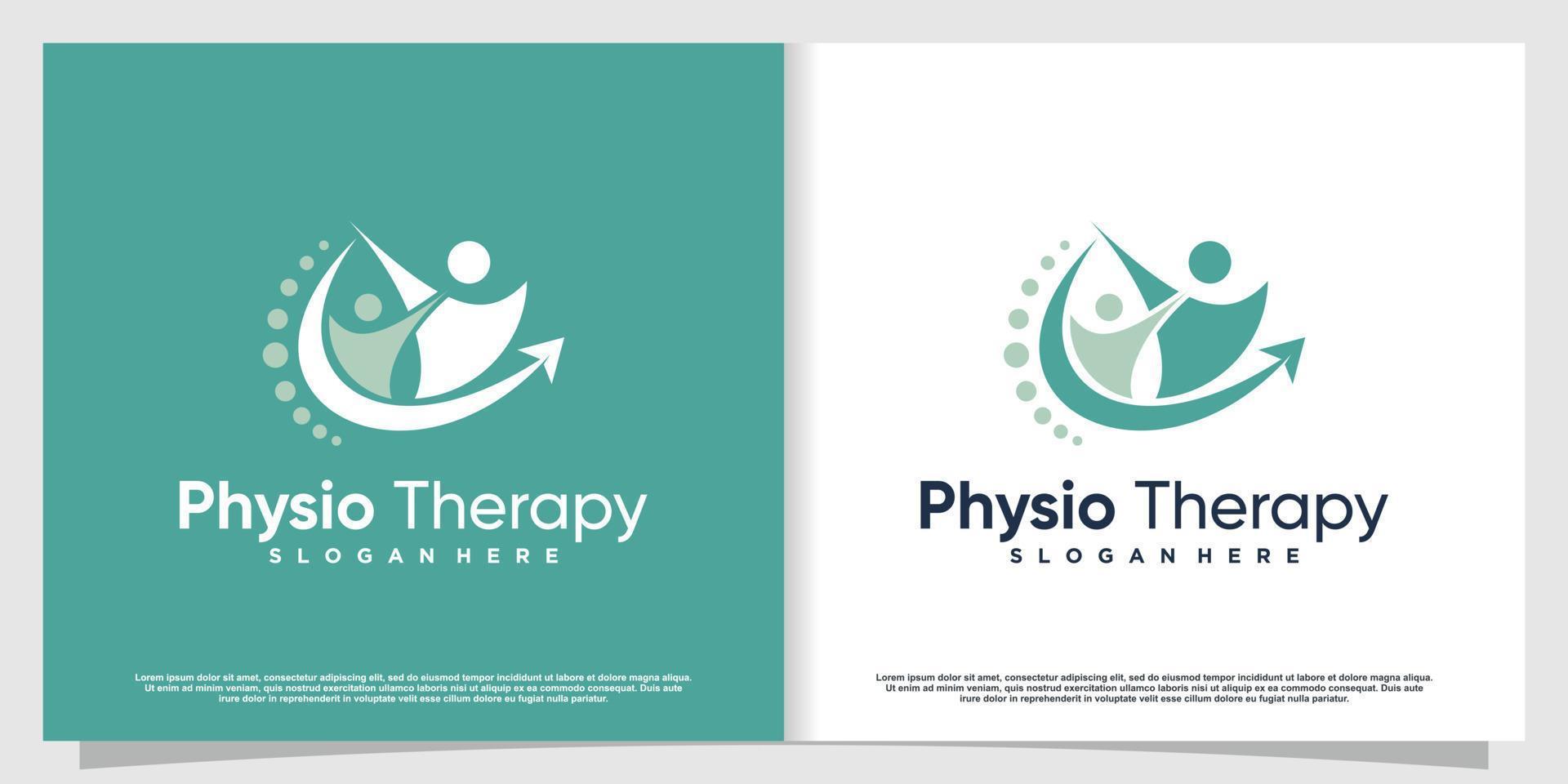 kiropraktik logotyp för massage och affärer med kreativa element koncept premium vektor