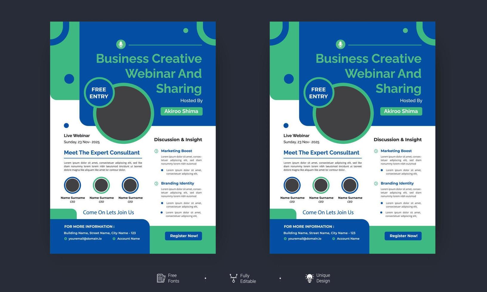 Business-Flyer-Layout-Vorlage im A4-Format. Vektor-Flyer-Vorlagen-Layout-Design. für Geschäftsbroschüren, Plakate, Geschäftsberichte, Prospekte, Zeitschriften oder Buchumschläge vektor