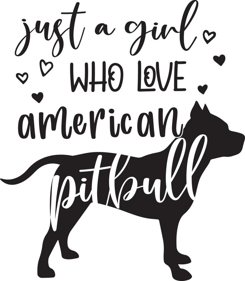bara en tjej som älskar amerikansk pitbull vektor