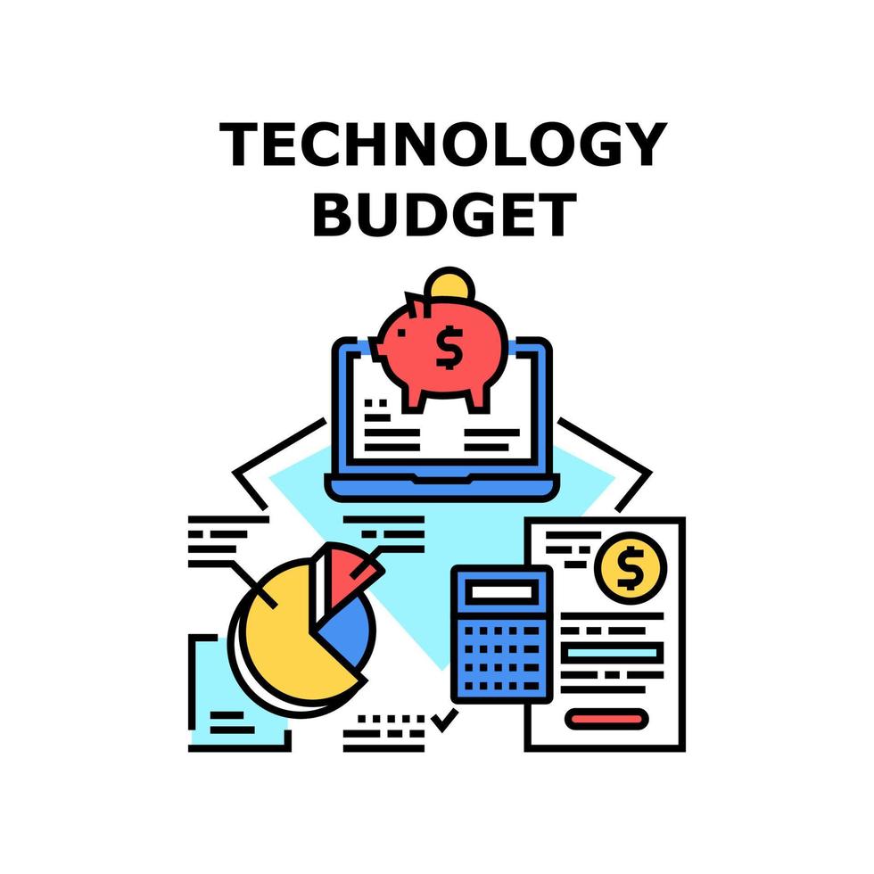 Technologie-Budget-Symbol-Vektor-Illustration vektor