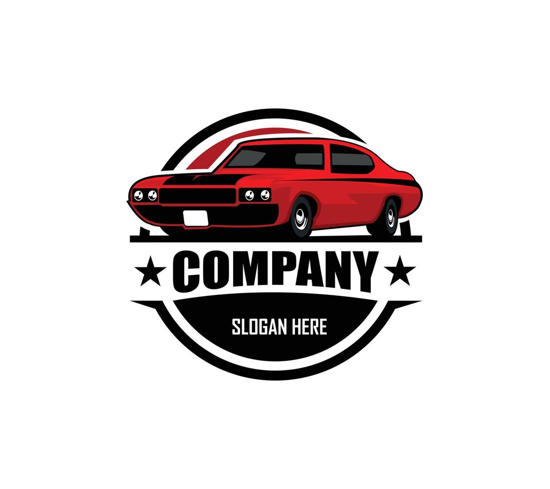 muskel bil logotyp - vektor illustration, emblem design på vit bakgrund