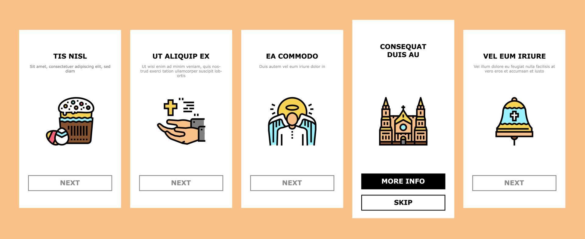 kristendom religion kyrka onboarding ikoner som vektor