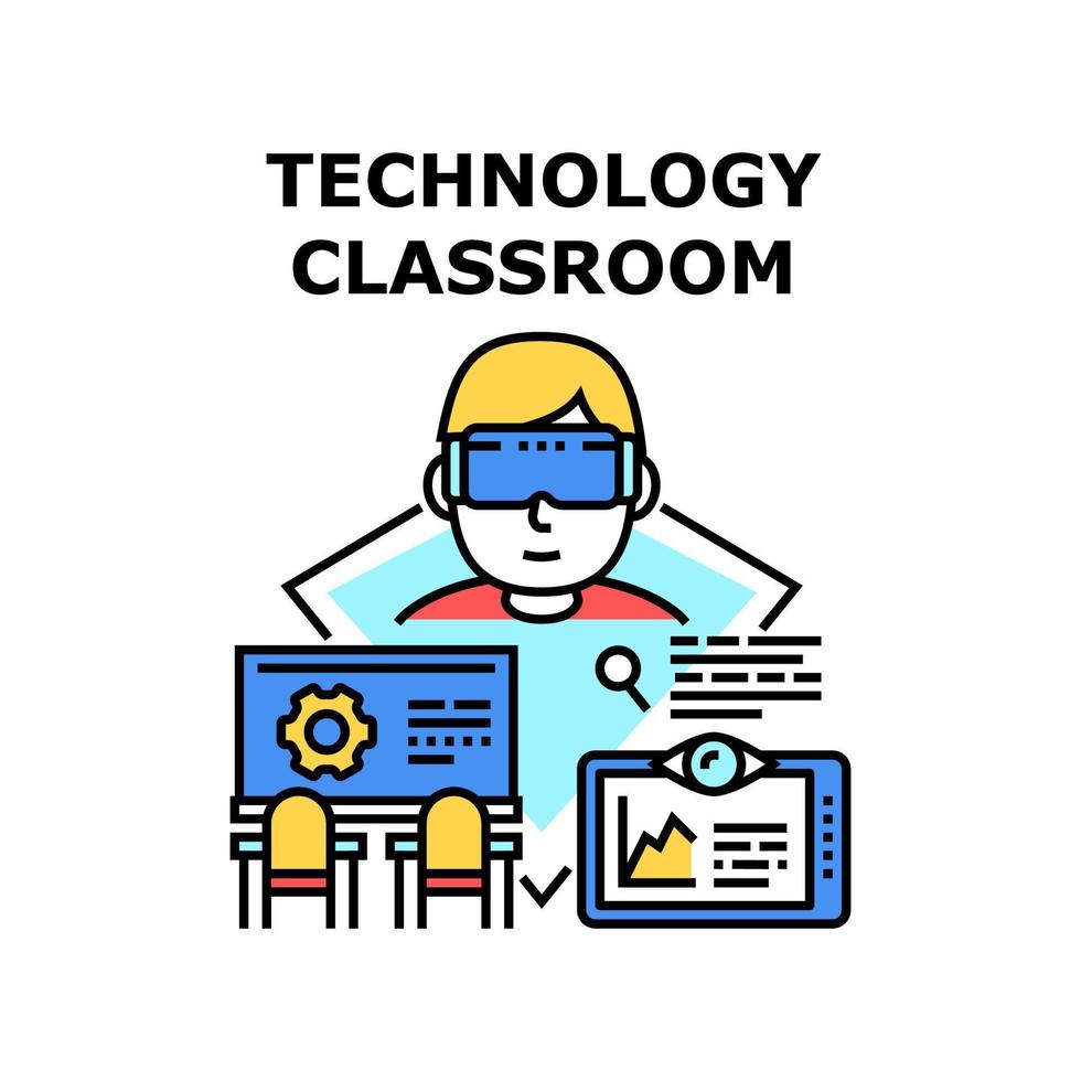 Technologie-Klassenzimmer-Vektor-Konzept-Illustration vektor