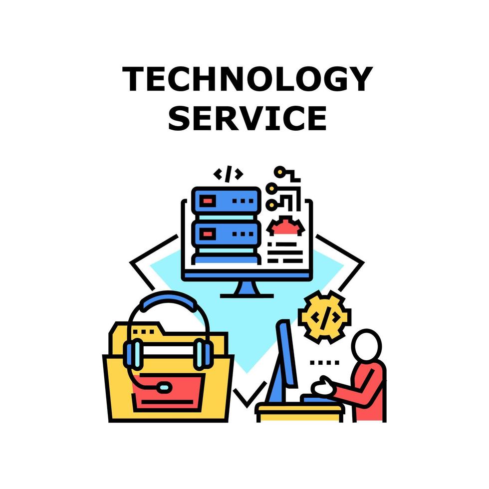 Technologie-Service-Vektor-Konzept-Illustration vektor