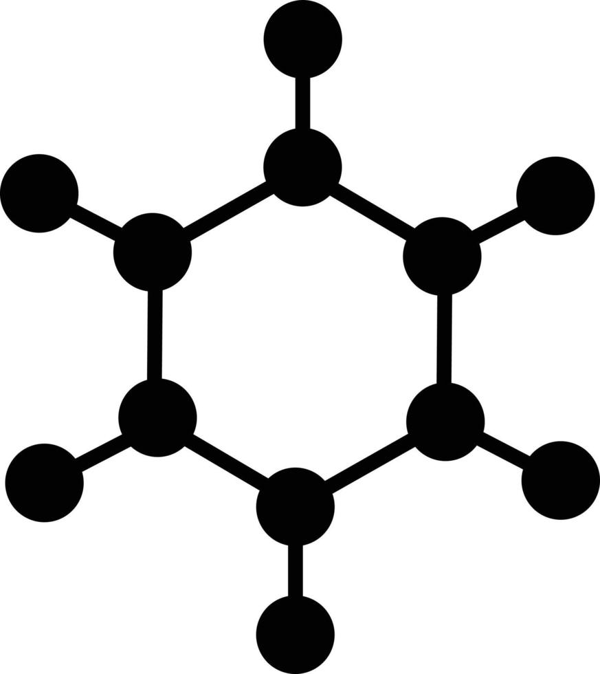 Kohlenstoffmolekül-Symbol auf weißem Hintergrund. Molekül Zeichen. flacher Stil. vektor