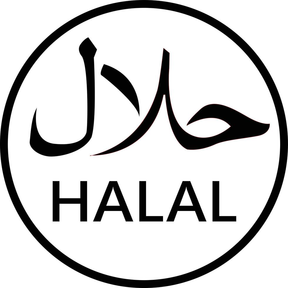 Halal-Symbol auf weißem Hintergrund. Halal-Zeichen. Halal-Label-Symbol. vektor
