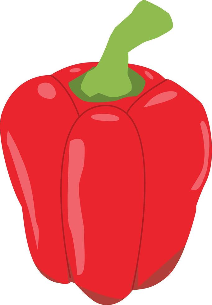 frische Paprika-Gemüse-Symbol auf weißem Hintergrund. frisches rotes Paprikazeichen. Pfeffer für Bauernmarktsymbol. rotes paprika-logo. flacher Stil. vektor