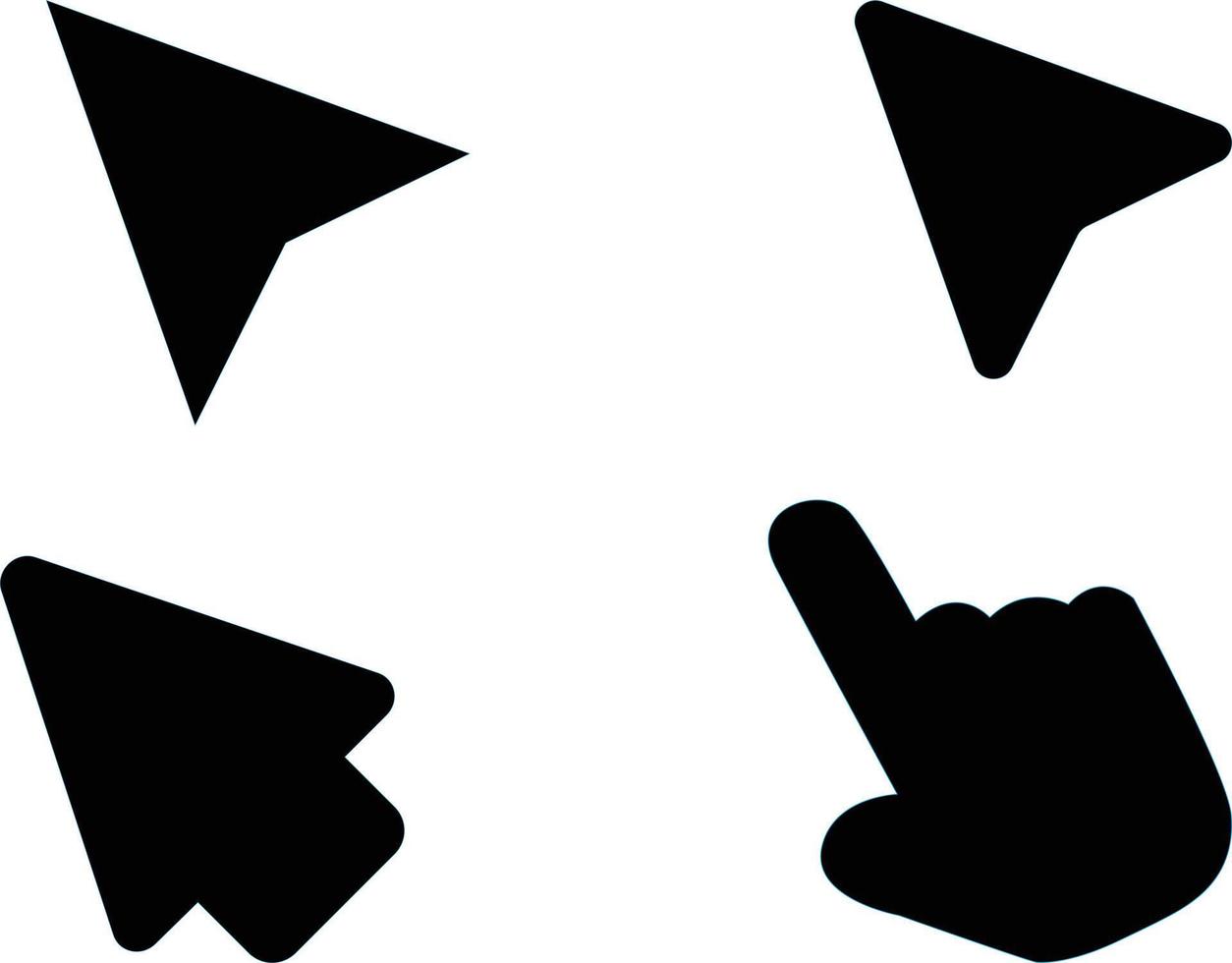 Pfeile klicken Sie auf das Symbol auf weißem Hintergrund. Mausklick-Cursor-Zeichen. flacher Stil. Zeiger-Cursor-Maus. Computer-Maus-Symbol. vektor