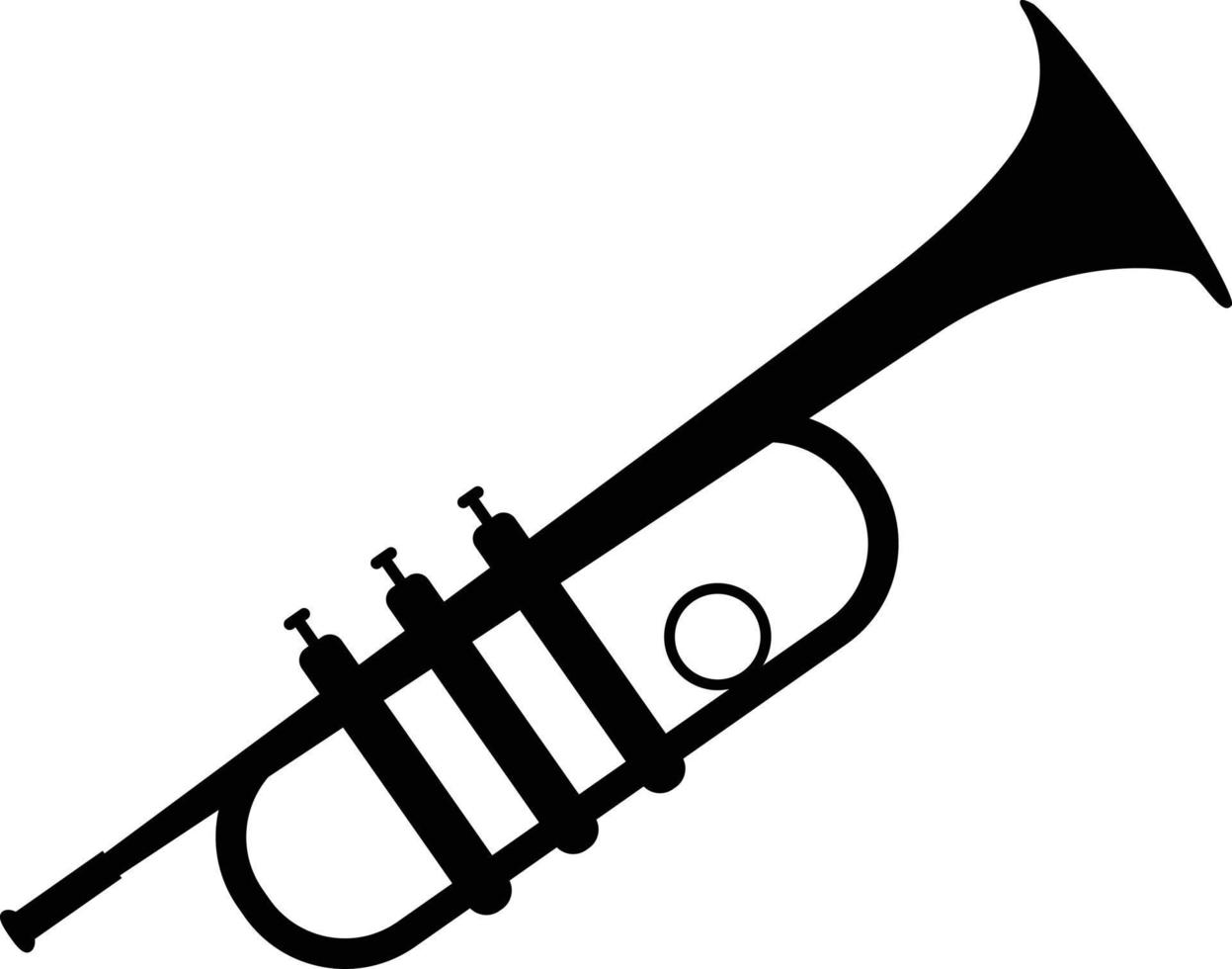 trumpet ikon på vit bakgrund. platt stil. trumpet siluett tecken. trumpet blås musikinstrument symbol. vektor