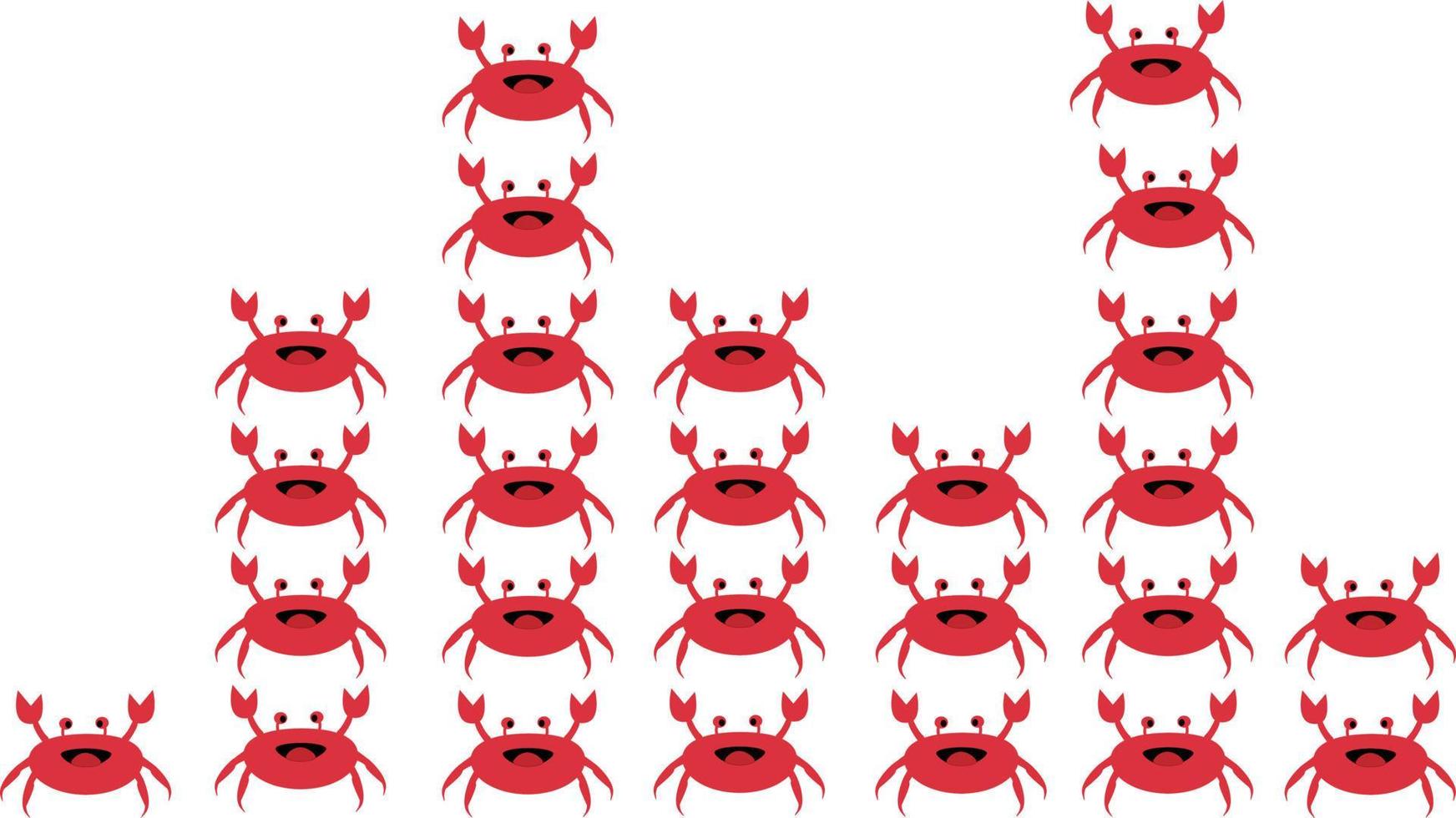 Krabben-Symbol auf weißem Hintergrund. Reihe von Krabben. vektor