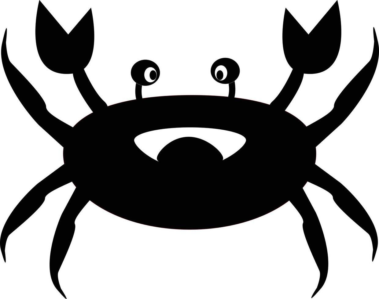 Krabben-Silhouette-Zeichen. Krabbensymbol auf weißem Hintergrund. Krabben-Logo. vektor