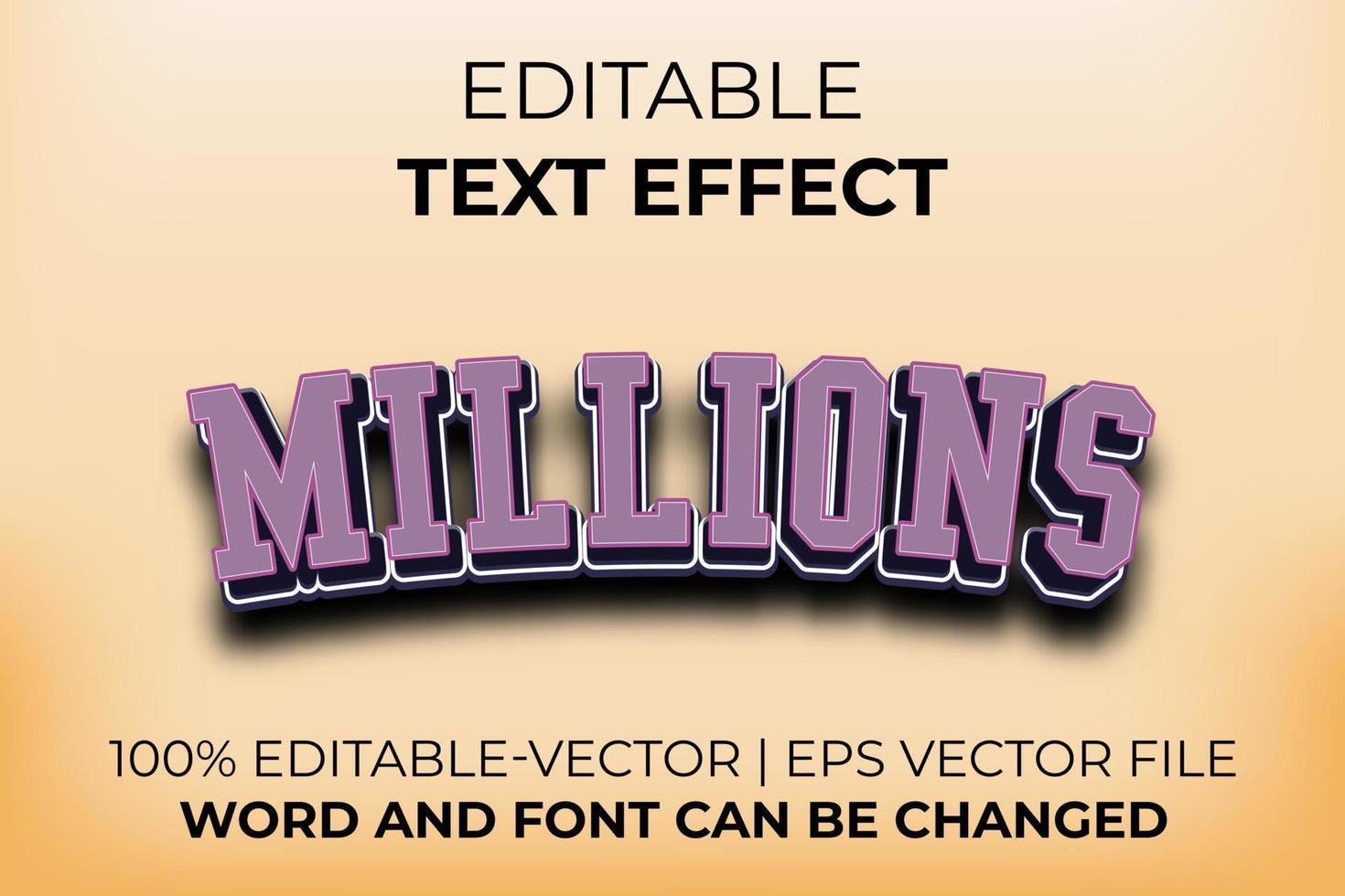 miljontals texteffekt, lätt att redigera vektor