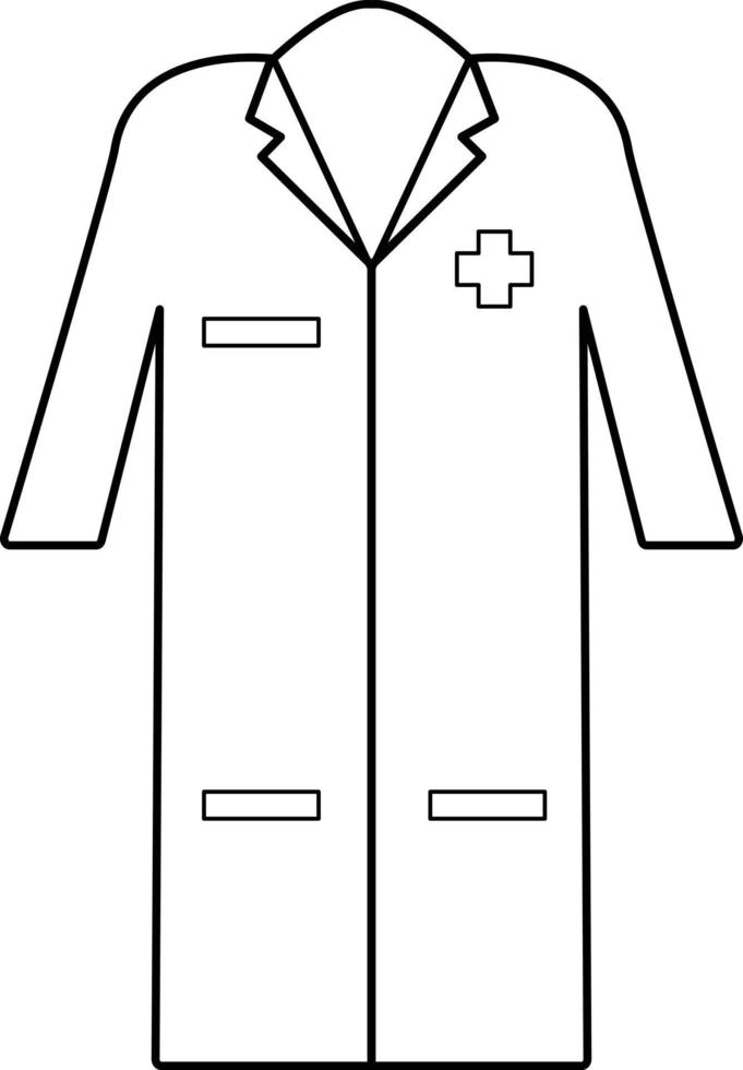 medicinsk klänning kläder ikon på vit bakgrund. element av medicin tecken. platt stil. läkare uniform symbol. vektor