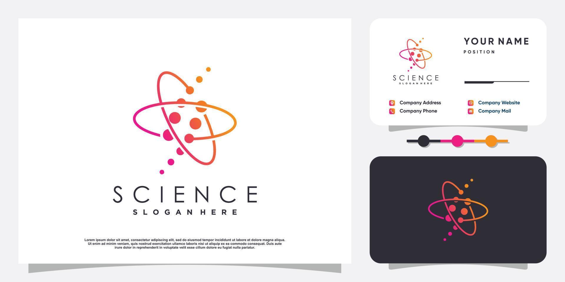 vetenskap logotyp med kreativa element koncept premium vektor