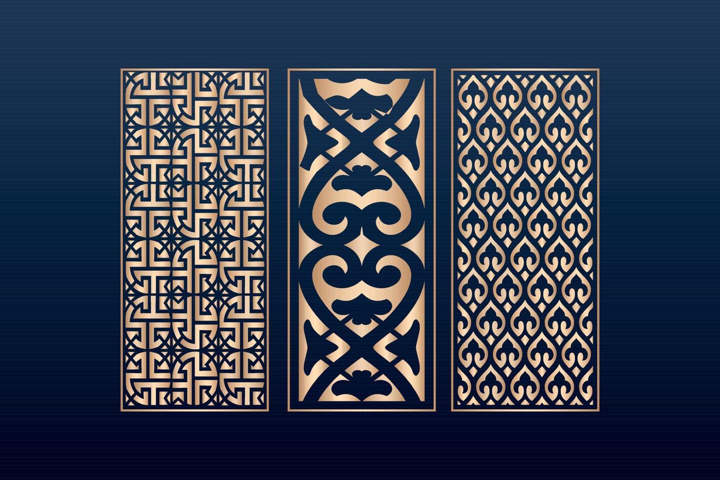 dekorativa element kantram ramar mönster islamiska mönsterfiler dxf laserskuren panelmall, cnc-filer vektor