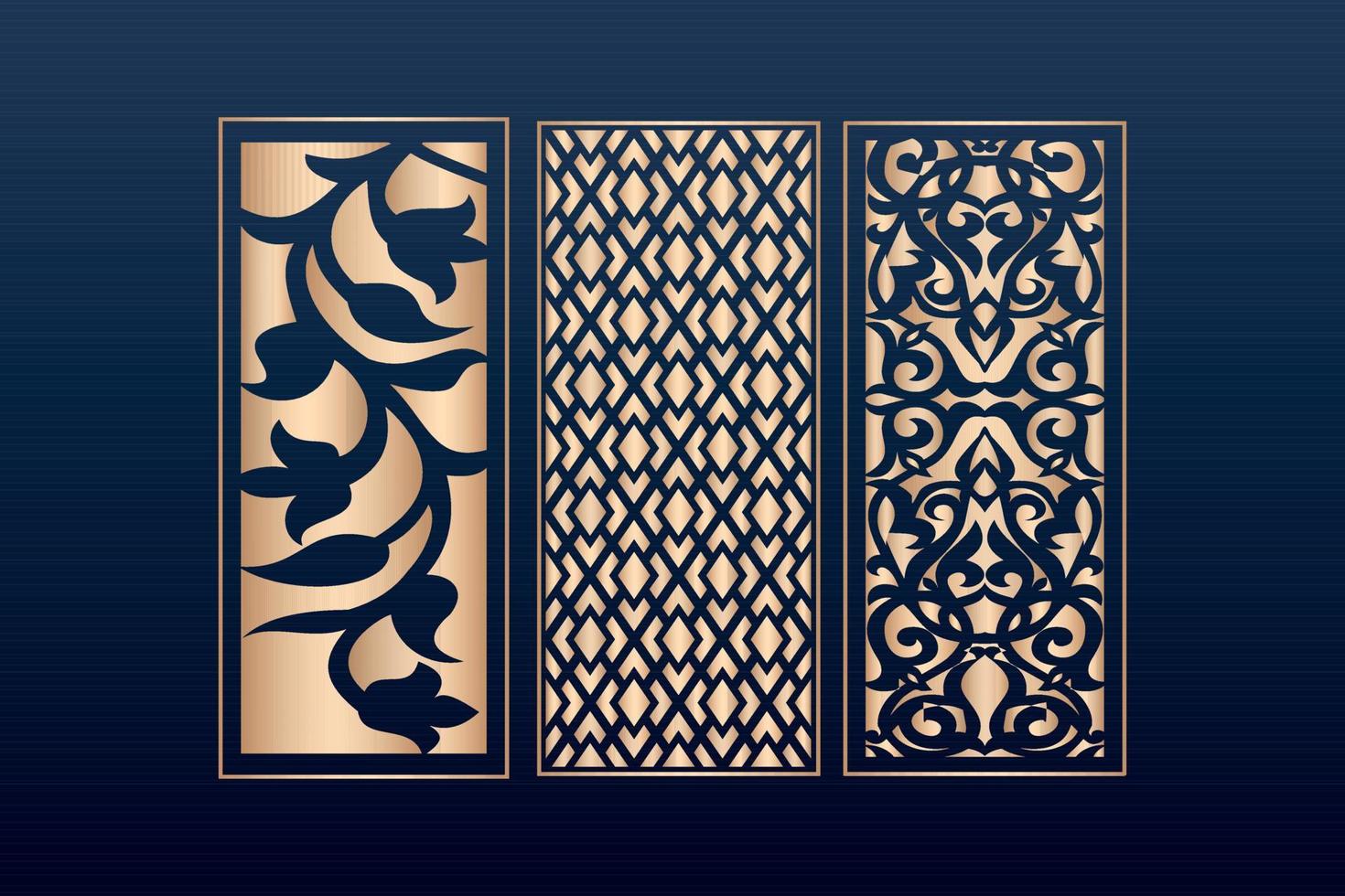 dekorativa element kantram ramar mönster islamiska mönsterfiler dxf laserskuren panelmall, cnc-filer vektor