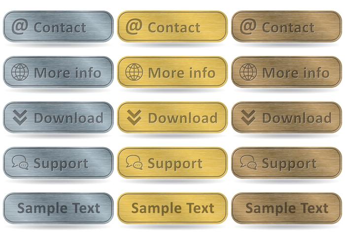 Rektangulära aluminiumknappar vektor