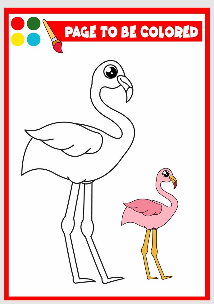 målarbok för barn. flamingo vektor