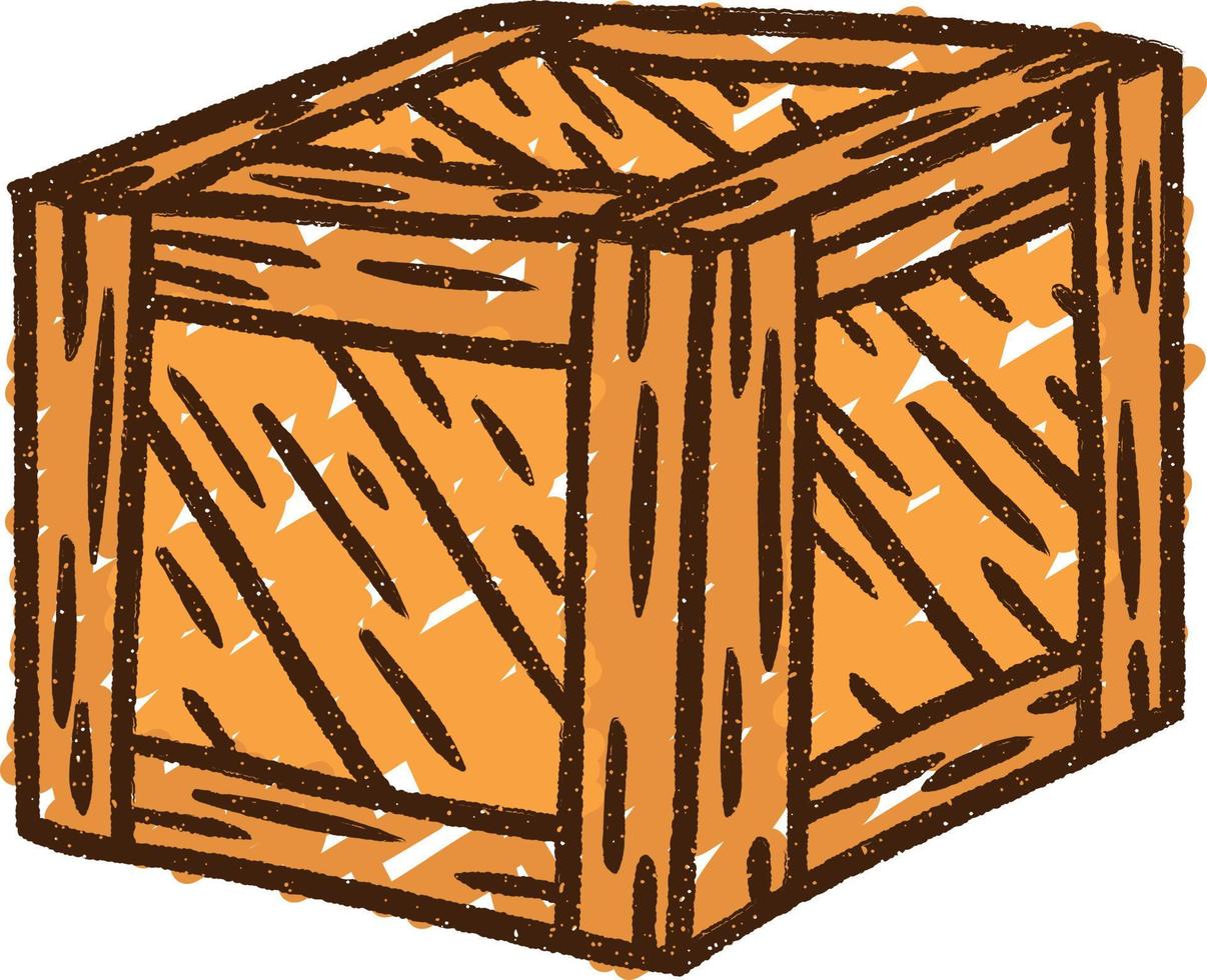trä låda krita ritning vektor