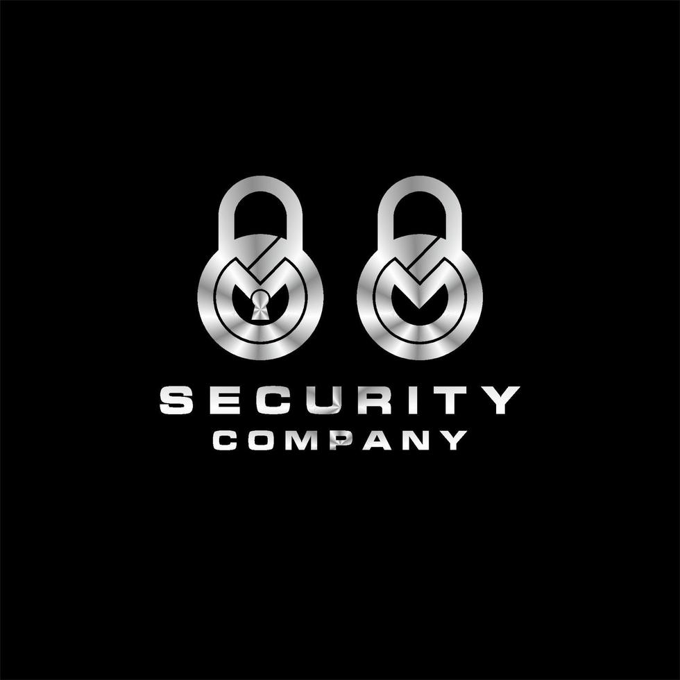 Silbernes Vorhängeschloss-Logo für Sicherheitsunternehmen vektor