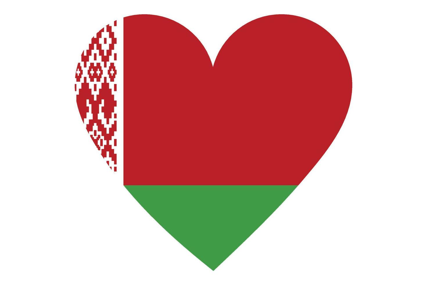 hjärta flagga vektor av Vitryssland på vit bakgrund.