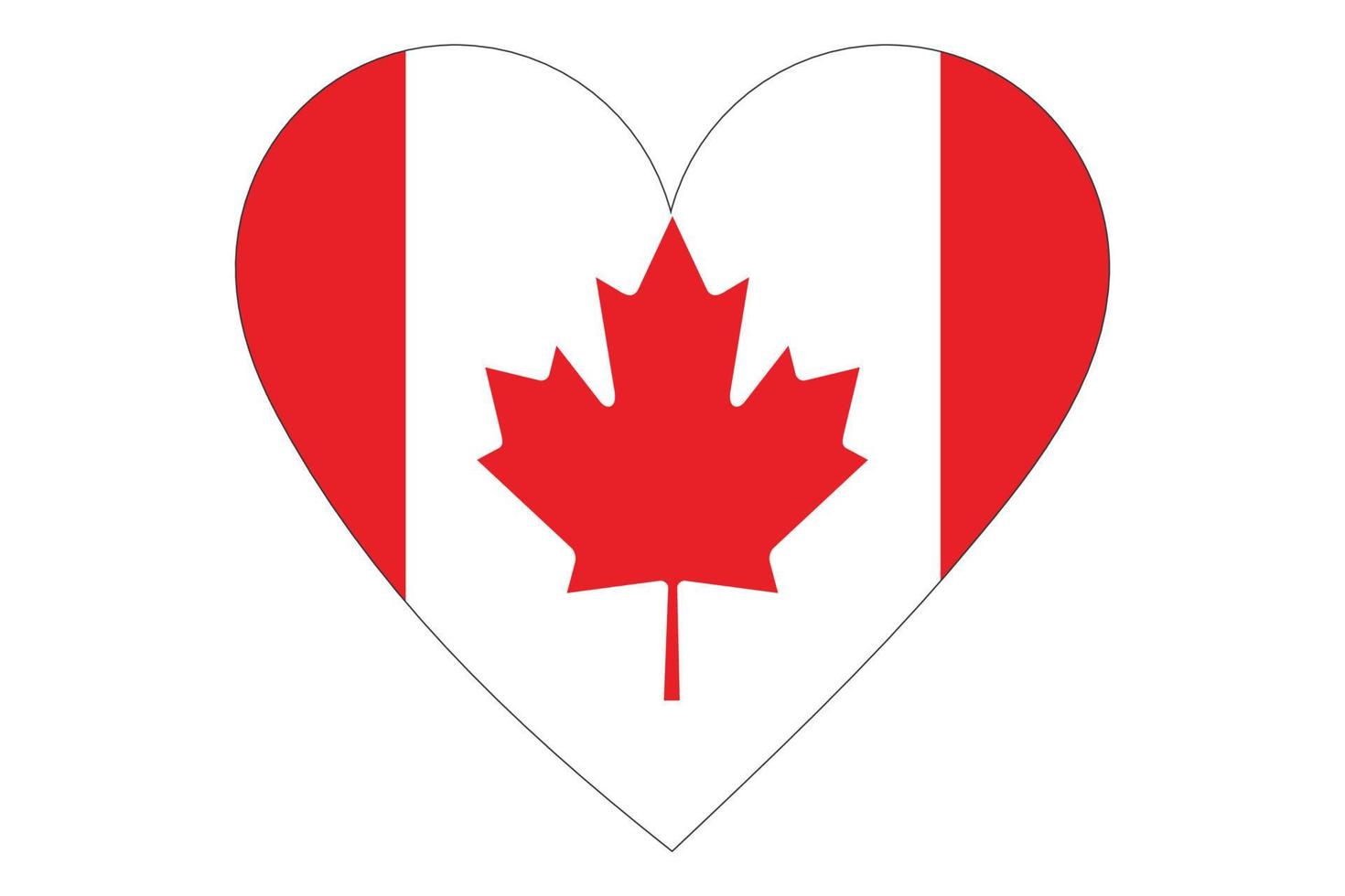 Herzflaggenvektor von Kanada auf weißem Hintergrund. vektor
