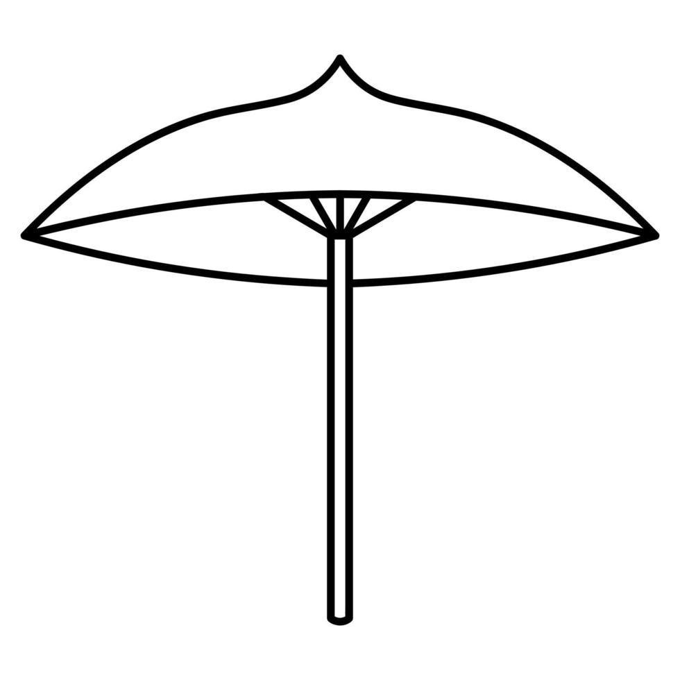 Regenschirm. skizzieren. vor Sonnenbrand und Regen geschützt. Vektor-Illustration. Umriss auf isoliertem Hintergrund. Doodle-Stil. Faltmarkise. vektor
