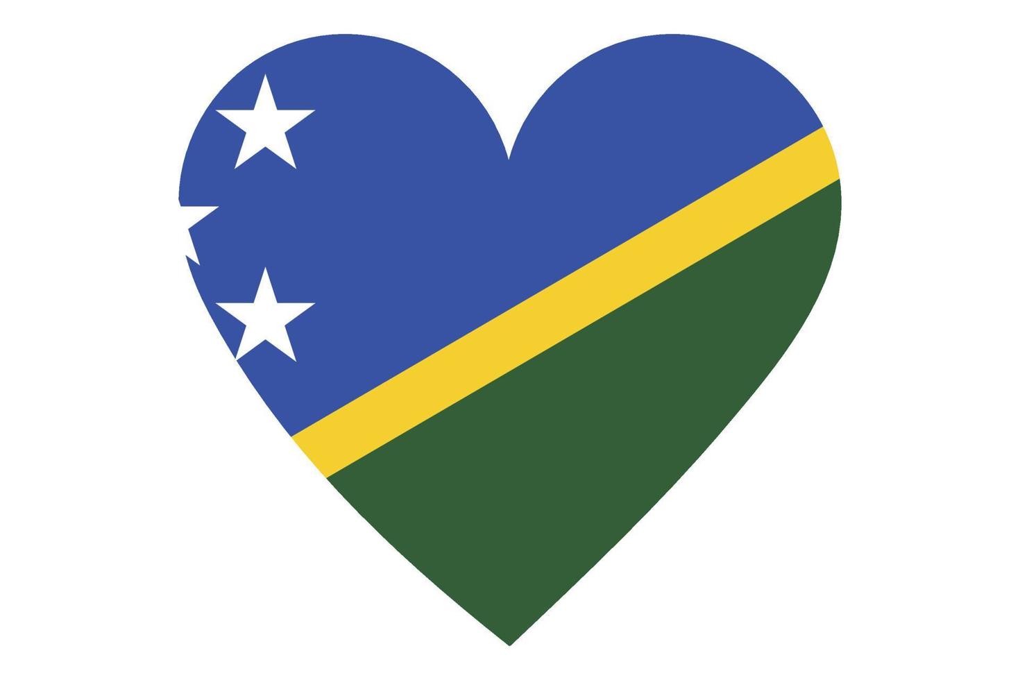 Herzflaggenvektor der Salomonen auf weißem Hintergrund. vektor
