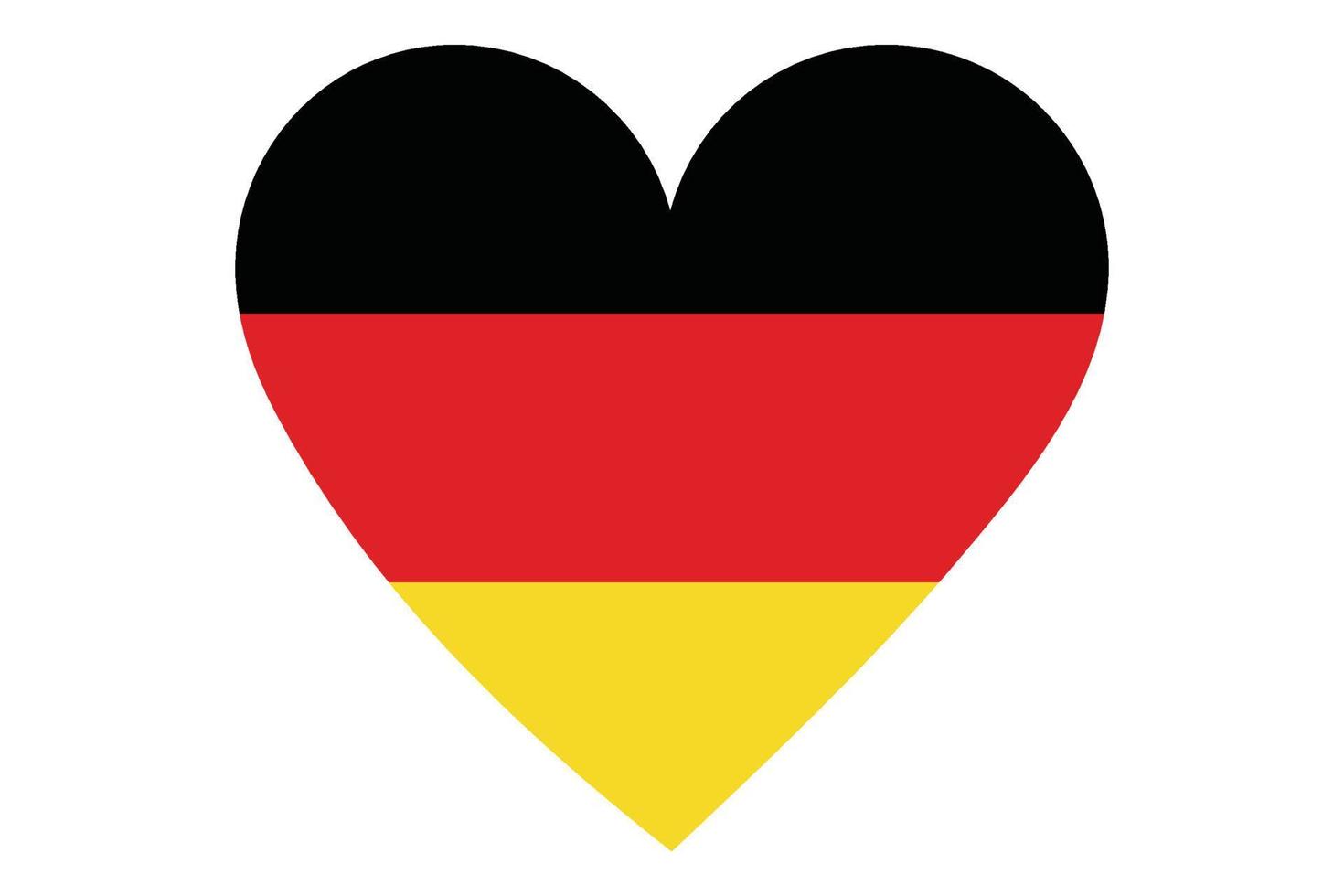hjärta flagga vektor av Tyskland på vit bakgrund.