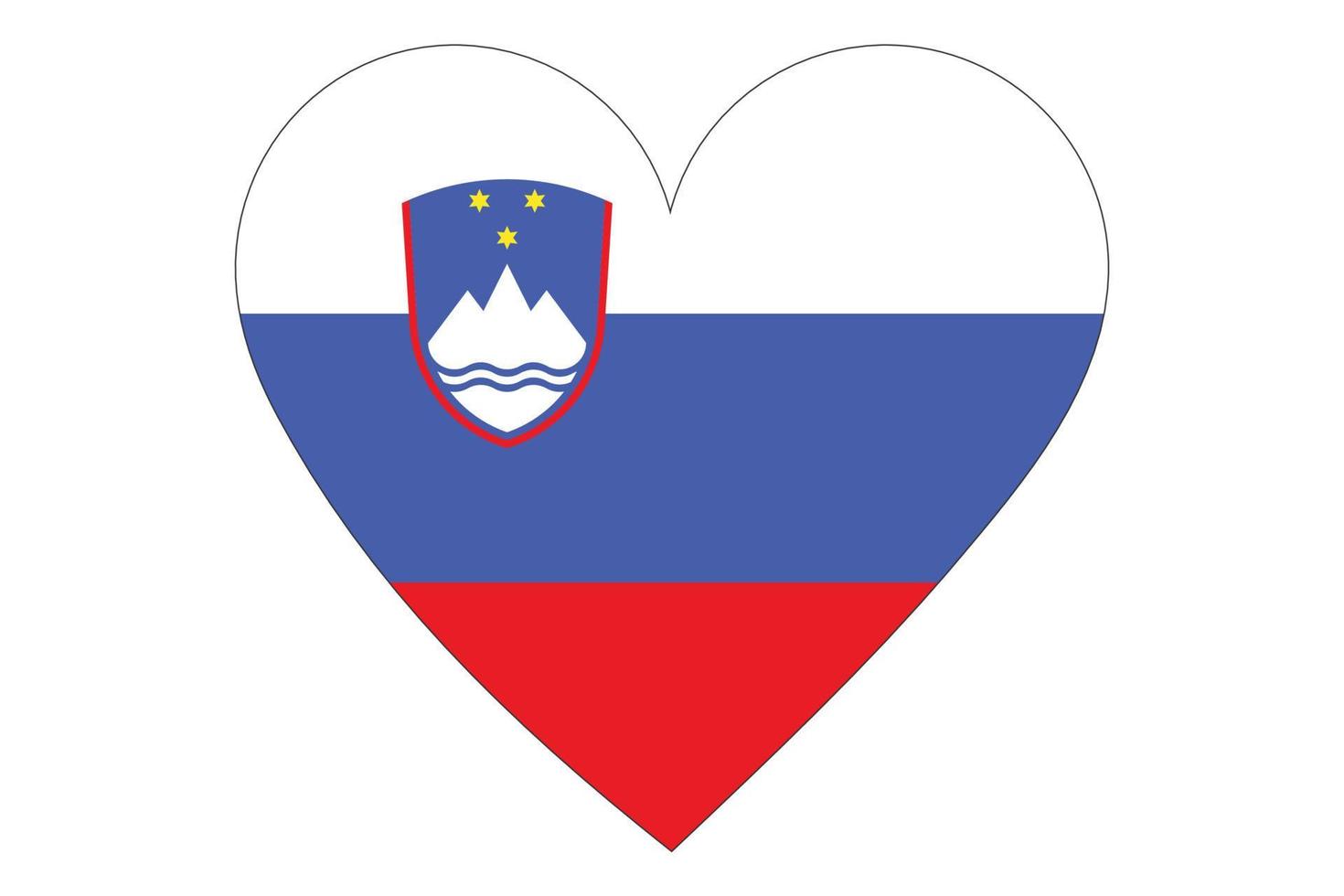 hjärta flagga vektor av slovenien på vit bakgrund.