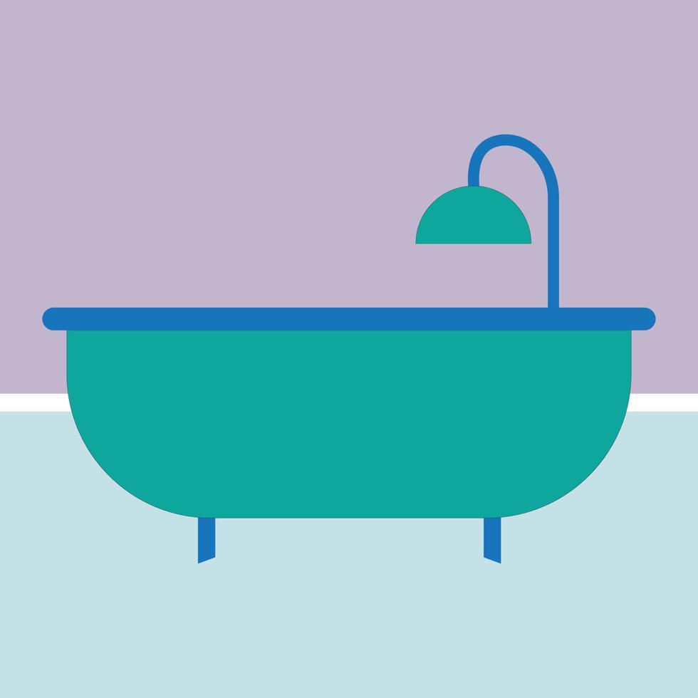 badkar vektor illustration i hemmet, hus inredning dusch hälsohygien