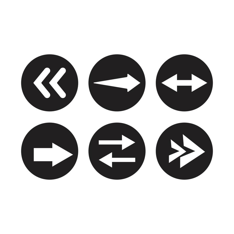 Pfeile für die Webnavigation Vorwärtspfeile in schwarzen Kreisen Pfeil nach oben, rechts, unten vektor