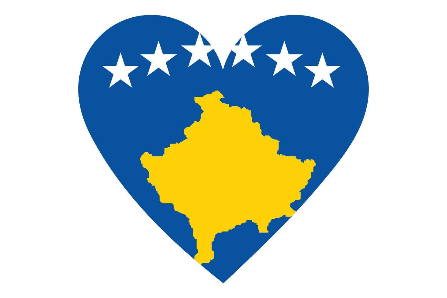 hjärta flagga vektor av kosovo på vit bakgrund.